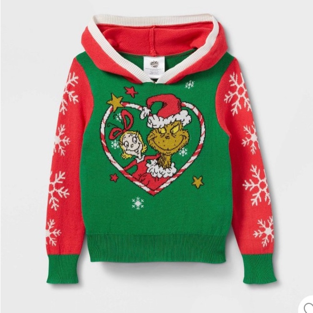 The Grinch Toddler Girls size 12 months Hooded Heart Pullover Sweater